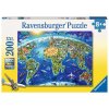 Ravensburger 12722 Puzzle Velká mapa světa 200 dílků XXL