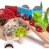 BIGJIGS RAIL Vláčkodráha dřevěná s venkovskou cestou 80 dílů