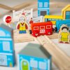 BIGJIGS RAIL Dřevěná vláčkodráha město a vesnice 101 dílů