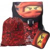 LEGO Ninjago Red EASY - školní aktovka, 3 dílný set