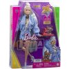 Barbie Extra Stylová blondýnka v světlemodré sukni a bundě s pejskem