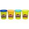 Play Doh 4 kelímky, modrá, oranžová, tyrkysová, žluto-zelená