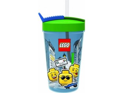 LEGO ICONIC Classic kelímok so slamkou modrá-zelená