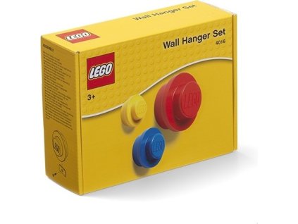 LEGO Vešiak na stenu, 3 ks - žltá, modrá, červená