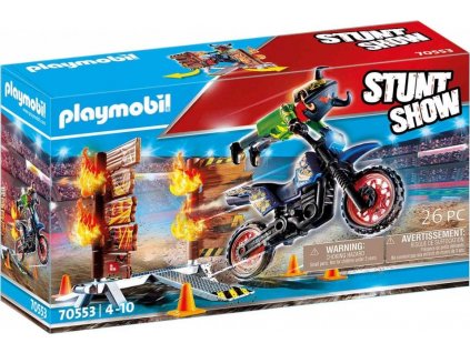 PLAYMOBIL 70553 StuntShow Motocykel a horiaca stena