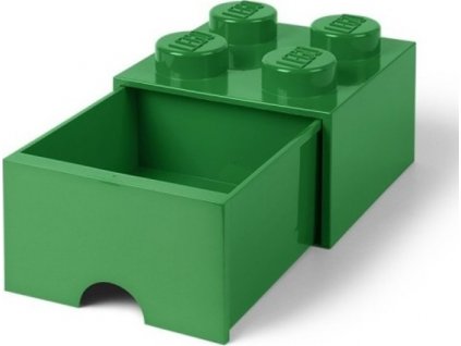 LEGO Úložný box 250x252x181 so šuplíkom tmavo zelený