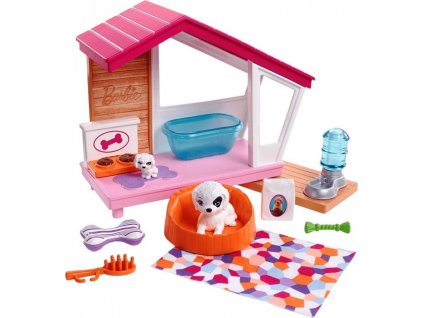 Barbie mini herný set s maznáčikom Psie búda