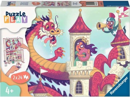 Ravensburger 05595 Puzzle & Play Drak na zámku 2x24 dielikov