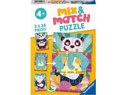 Ravensburger 05137 Puzzle Mix & Match Legrační zvieratká 3x24 dielikov