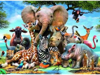 Ravensburger Puzzle Africkí priatelia 300d.
