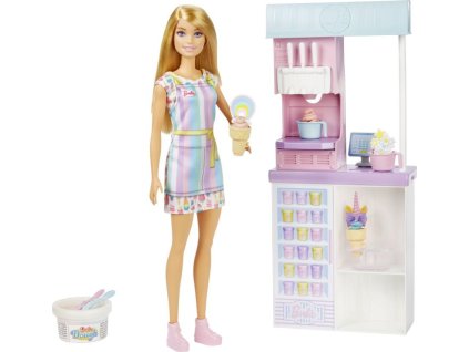 Barbie herný set predavačka zmrzliny blondínka