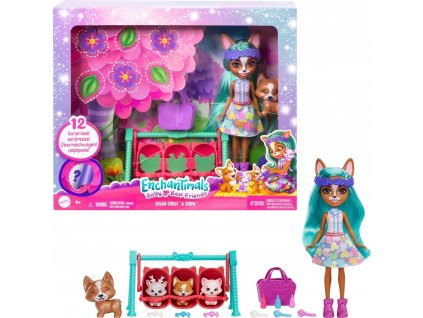Enchantimals panenka a miminka Baby Bestie Crizia Corgi & Show
