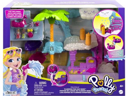 Polly Pocket Pollyville Zábavná automyčka Plameňák, HHJ05