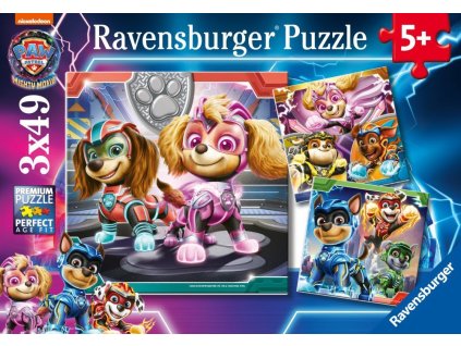 Tlapková patrola ve velkofilmu puzzle  3x49 dílků