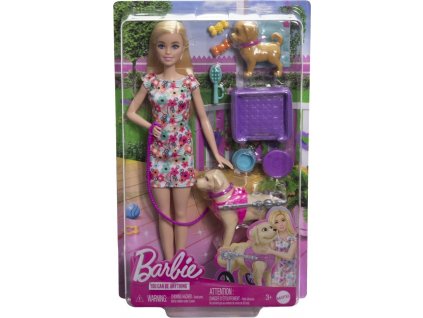 Barbie panenka a pejsek s invalidním vozíčkem