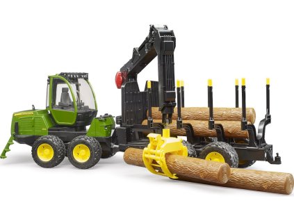 Bruder 02133 Farmer - John Deere s ramenem a 4 kládami