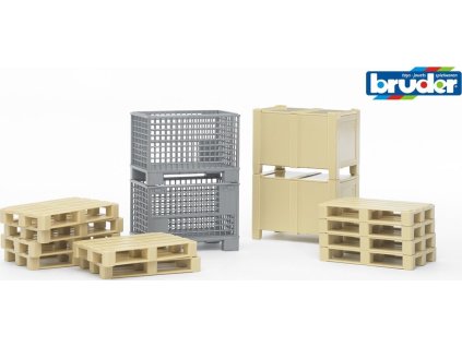 Bruder 02415 Logistický set - palety a bedny