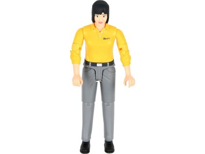 Bruder 46180 BWORLD Figurka žena žluté triko, šedé kalhoty
