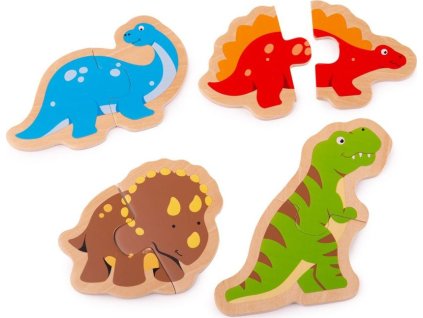 Bigjigs Toys Dřevěné puzzle dinosauři