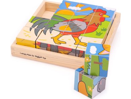 Bigjigs Toys Obrázkové kostky farma