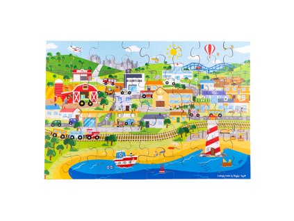 Bigjigs Toys Podlahové puzzle Město 48 dílků