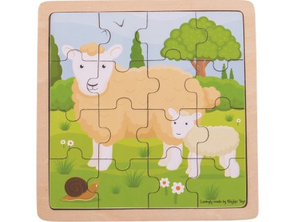 Bigjigs Toys puzzle - Ovečka s jehňátkem