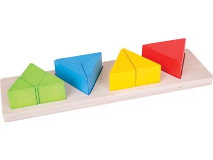 Bigjigs Toys Vkládací puzzle zlomky trojúhelníky