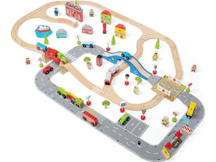 Bigjigs Rail Vláčkodráha a autodráha