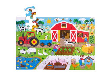 Bigjigs Toys Podlahové puzzle Farma 48 dílků