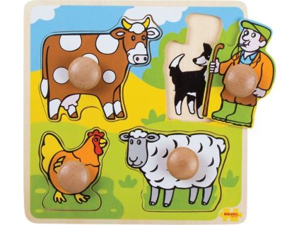 Bigjigs Toys Vkládací edukativní puzzle farma
