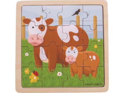 Bigjigs Toys puzzle - Kravička s telátkem