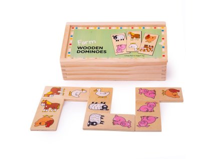 BIGJIGS BIGJIGS TOYS Domino dřevěné farma