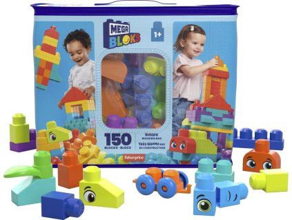 Mega Bloks First Builders Pořádně velký pytel kostek - modrý