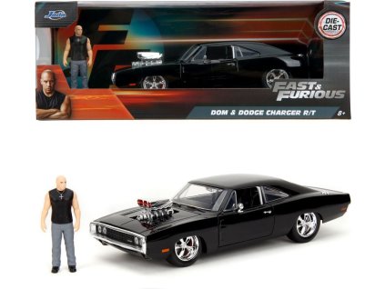 Rychle a zběsile auto 1970 Dodge Charger 1:24 + figurka Dominic Toretto