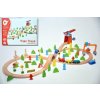Drevená vláčikodráha s doplnkami 75 ks