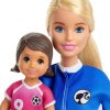 Barbie futbalová trénerka s bábikou herný set blondínka