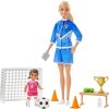 Barbie futbalová trénerka s bábikou herný set blondínka