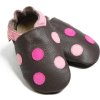 Liliputi kožené capáčky bodky Polka hnedé