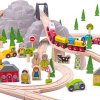 BIGJIGS RAIL Drevená železničná trať horská cesta 112 kusov
