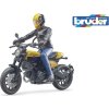 Bruder 63053 63053 BWORLD Motocykl Scrambler Ducati Cafe Racer s jezdcem