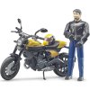 Bruder 63053 63053 BWORLD Motocykl Scrambler Ducati Cafe Racer s jezdcem
