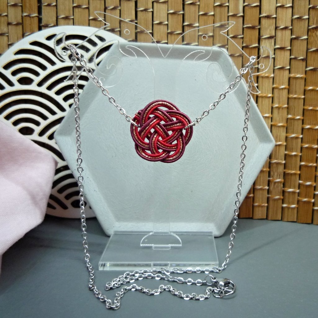 mizuhiki náhrdelník UME červený 1