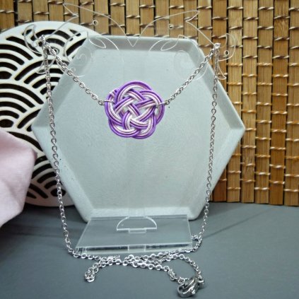 mizuhiki náhrdelník UME fialový 1