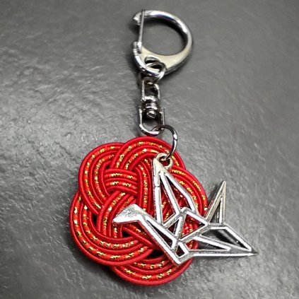 mizuhiki přívěsek ORIZURU ume červený 4