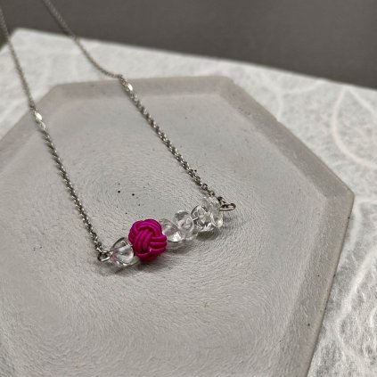 mizuhiki náhrdelník KŘIŠŤÁL 2025 broskvová 4