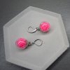 mizuhiki náušnice NEONKA BAŇKA neonově růžová 5