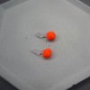 mizuhiki náušnice TAMA Neonka hypoalergenní neonově oranžová 2