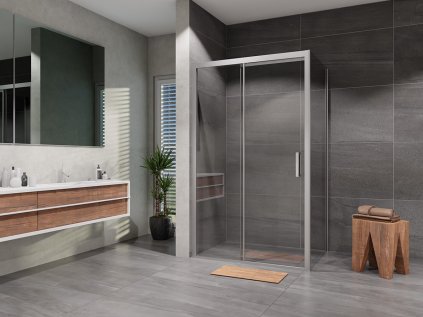 Sprchový kút 140x80 cm Lusso Soft Close posuvný, číre sklo