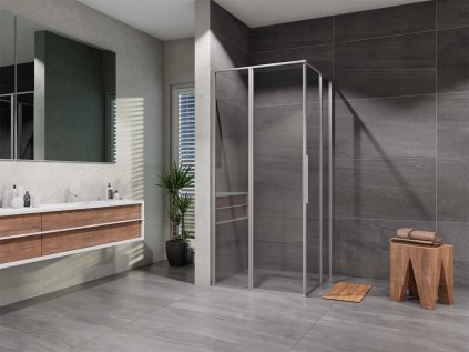 Sprchový kút 100x100 cm Lusso Slim otvárací, číre sklo