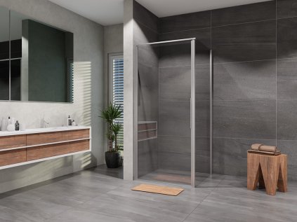 Sprchový kút 100x100 cm Lusso Slim krídlový, číre sklo